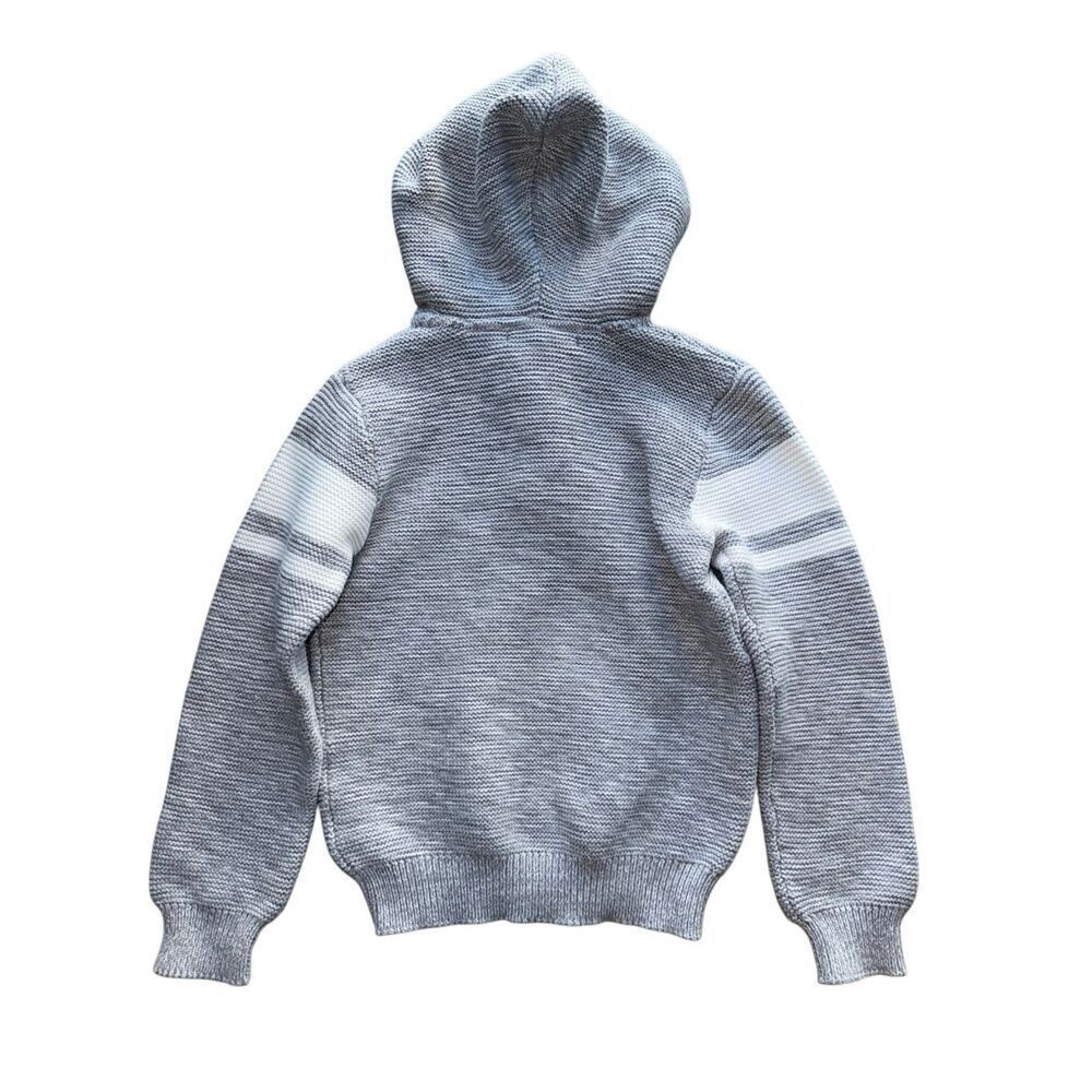 Hope & Henry Boys Organic Cotton Gray Hooded Pullover Knit Sweater - Picture 6 of 10